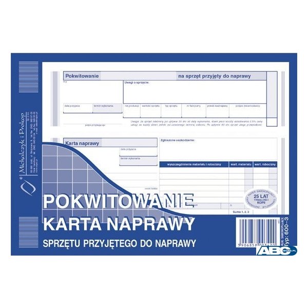 600-3 Pokwit-karta napr.sprzet MICHALCZYK