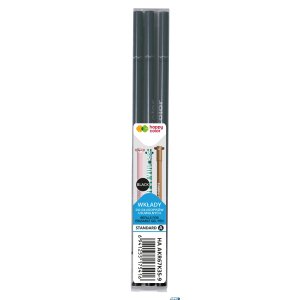 Wkłady do długopisu wymazywalnego, Standard A, 0.5mm, czarny, 3 szt. w etui, Happy Color HA AKR67K35-9
