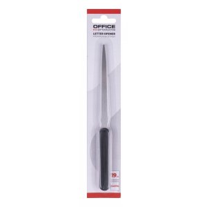 Nóż do kopert OFFICE PRODUCTS, 19cm, plastikowa rączka, blister, czarny