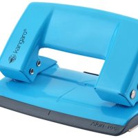Dziurkacz KANGARO Aion-10G/S, dziurkuje do 10 kartek, metalowy, w pudełku PP, turkusowy