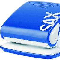 Dziurkacz SAXDesign 418 paperbox, dziurkuje do 25 kartek, niebieski