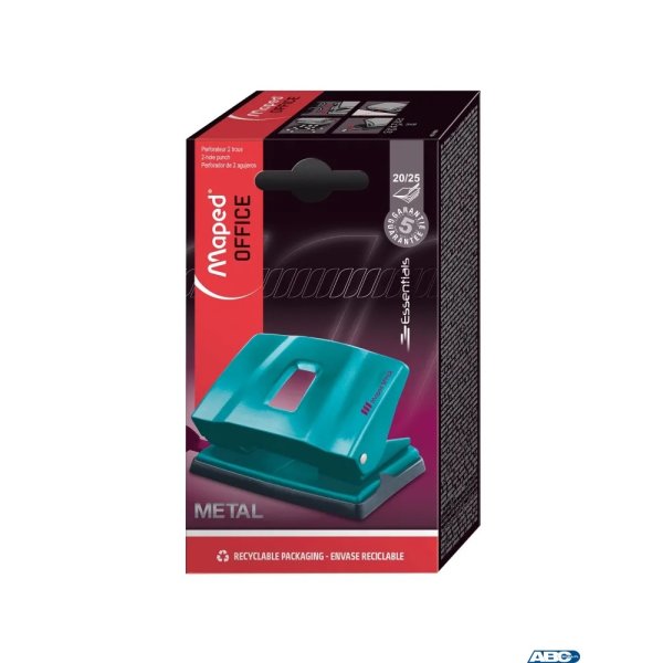 Dziurkacz Essentials metal Deco do 25 kartek turkusowy MAPED