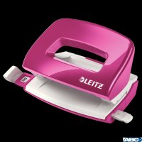 Dziurkacz mini LEITZ WOW metalowy różowy metalik 50601023