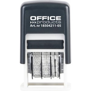 Datownik samotuszujący OFFICE PRODUCTS, z tuszem, ISO, RRRR-MM-DD, czarny