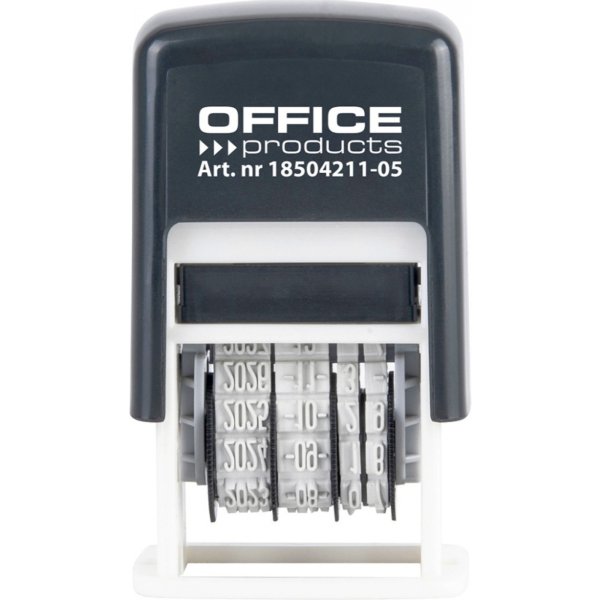 Datownik samotuszujący OFFICE PRODUCTS, z tuszem, ISO, RRRR-MM-DD, czarny
