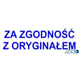 Pieczątka ZA ZGODNOŚĆ Z ORYGINAŁEM, tusz niebieski, obudowa czarna  z zatyczką automat Imprint 8911