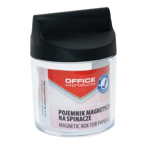 Pojemnik magn. na spinacze OFFICE PRODUCTS, okrągły, bez spinaczy, transparentny