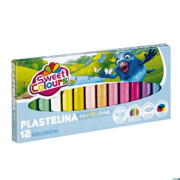 Plastelina 12 kolorów pastelowa KOMA