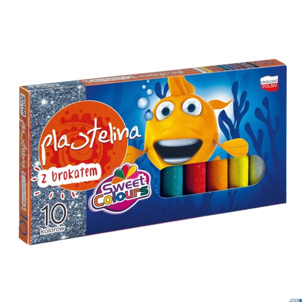 Plastelina 10 kolorów z brokatem  KOMA