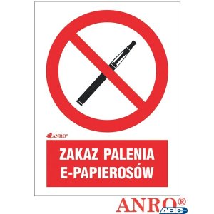 Naklejka ZAKAZ PALENIA E-PAPIEROSÓW 150X200 ZZ-12P6
