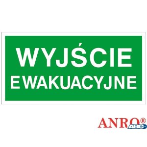 Tabliczka Wyjście Ewakuacyjne 200x400 Z-2e PT ANRO