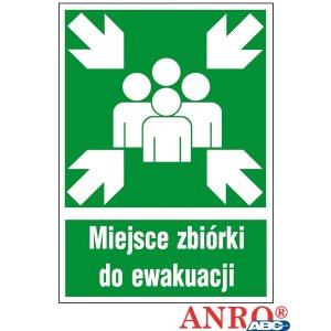 Tabliczka Miejsce zbiórki do ewakuacji 150x205 ZZ-18e PT ANPRO (X)