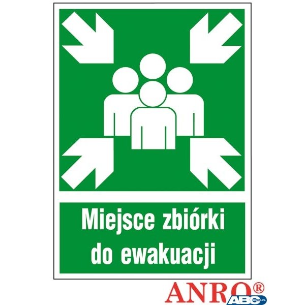 Tabliczka Miejsce zbiórki do ewakuacji 150x205 ZZ-18e PT ANPRO (X)
