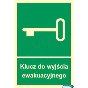 Tabliczka Klucz do wyjścia ewakuacyjnego 150x205 ZZ-21e / 7163ZN (X)