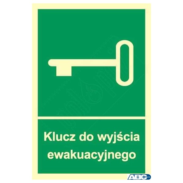 Tabliczka Klucz do wyjścia ewakuacyjnego 150x205 ZZ-21e/7163ZN (X)