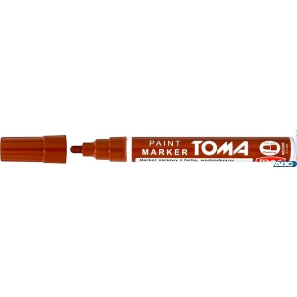 Marker olejowy, fibrowa końcówka 2,5mm, brązowy TO-440 Toma