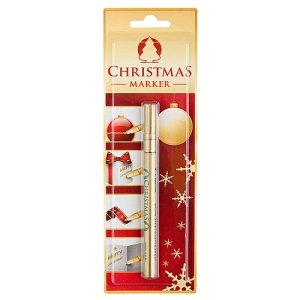Marker olejowy ICO Christmas, M, okrągły, 1-1,5mm, blister, złoty