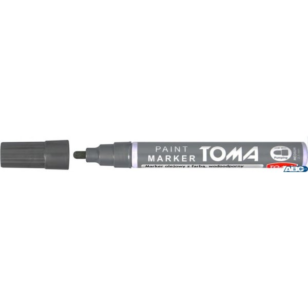 Marker olejowy, fibrowa końcówka 2,5mm, szary, wodoodporny TO-440 Toma