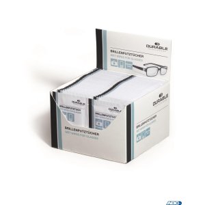 Chusteczki do czyszczenia okularów DURABLE (585302) 100szt (50x2szt)