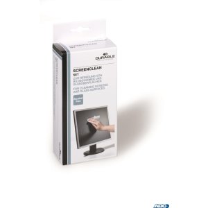 Zestaw do czyszczenia ekranów DURABLE (570700) płyn 125ml + 20szt ścier mix