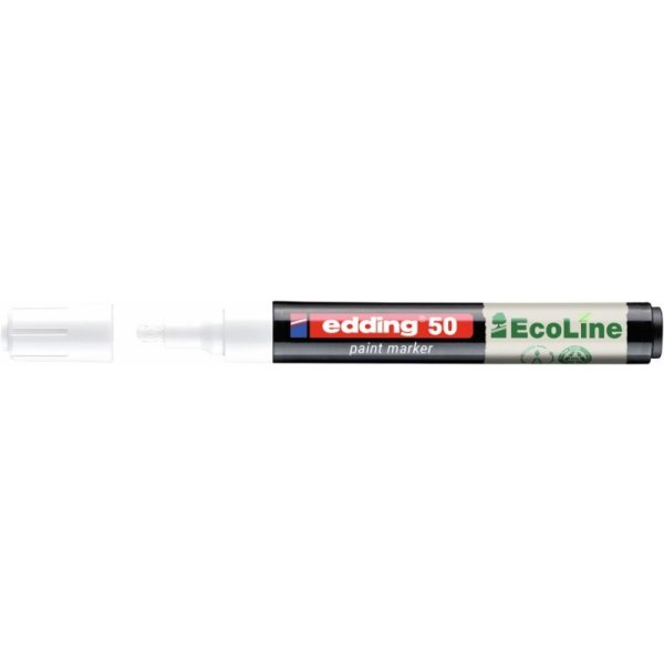 Marker olejowy na bazie wody e-50 EDDING EcoLine, 2-3mm, biały