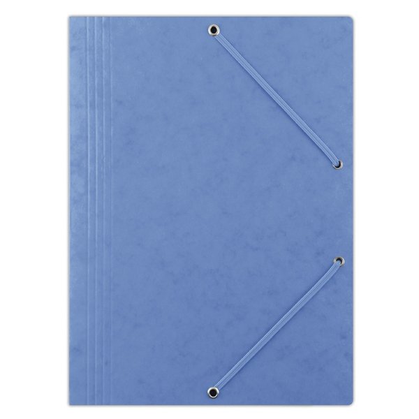 Teczka z gumką DONAU, preszpan, A4, 390gsm, 3-skrz., niebieska