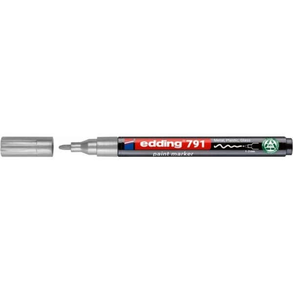 Marker olejowy e-791 EDDING, PCR, srebrny