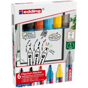 Zestaw markerów do efektów na flipchartach e-385, e-380 i e-383 EDDING, 6 szt., mix kolorów