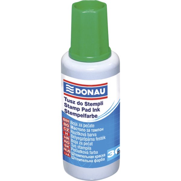 Tusz do pieczątek DONAU, 30ml, zielony