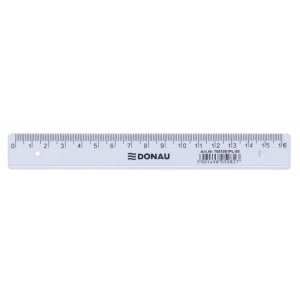 Linijka DONAU, 16cm, transparentna