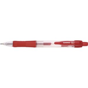 Długopis automatyczny żelowy DONAU z wodoodpornym tuszem 0,5mm, czerwony
