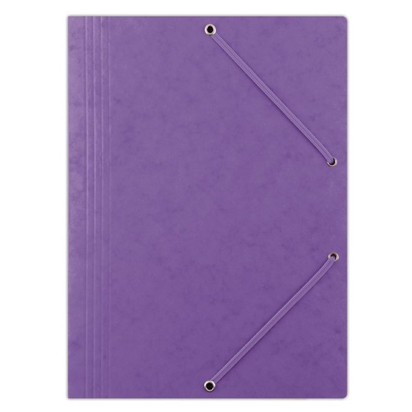 Teczka z gumką DONAU, preszpan, A4, 390gsm, 3-skrz., fioletowa