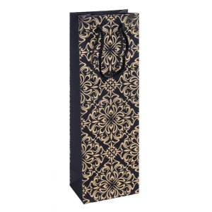 Torebka na alkohol DONAU HOME, laminowana, 12x35,5x8cm, całoroczna, sznurek, mix wzorów