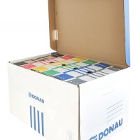 Pudło archiwizacyjne wzmocnione DONAU, karton, zbiorcze, górne, niebieskie