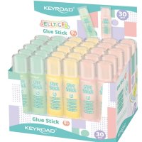 Klej w sztyfcie KEYROAD Jelly Gel, przezroczysty, 9g, display, mix kolorów