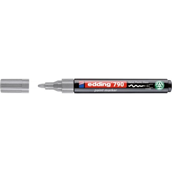 Marker olejowy e-790 EDDING, PCR, srebrny