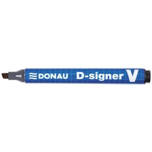 Marker permanentny DONAU D-Signer V, ścięty, 1-4mm (linia), czarny