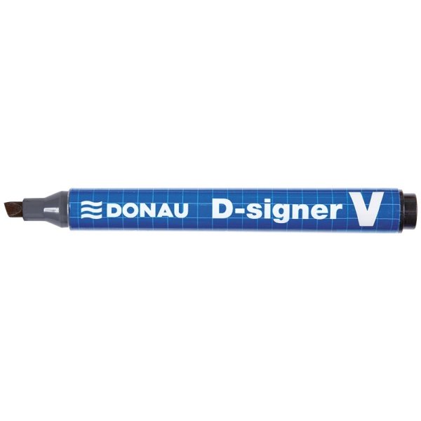 Marker permanentny DONAU D-Signer V, ścięty, 1-4mm (linia), czarny