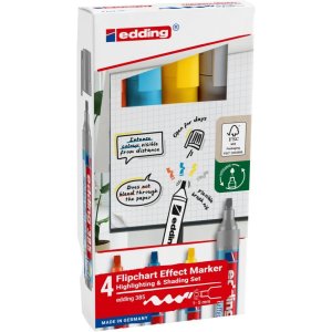 Marker do efektów na flipchartach e-385 EDDING, 4 szt., mix kolorów
