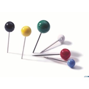 Szpilki z okrągłymi główkami 6 / 15 mm Mix kolorów (50)192600 DURABLE