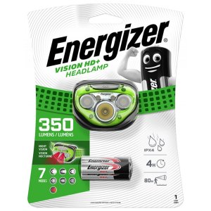 Latarka czołowa ENERGIZER Vision HD Plus Headlight  +  3szt. baterii AAA, czarna