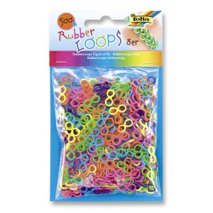 Gumki RUBBER LOOPS, ósemki, 500szt., mix kolorów