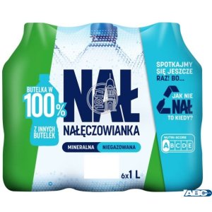 Woda NAŁĘCZOWIANKA niegazowana 1.0L butelka PET zgrzewka 6 szt. KAUCJA
