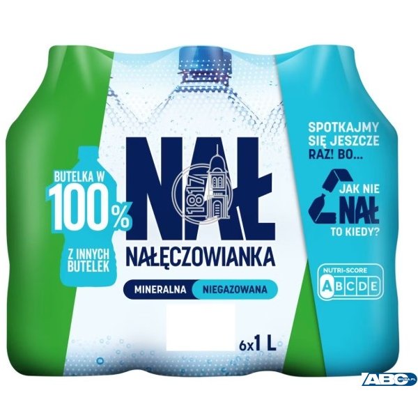 Woda NAŁĘCZOWIANKA niegazowana 1.0L butelka PET zgrzewka 6 szt. KAUCJA