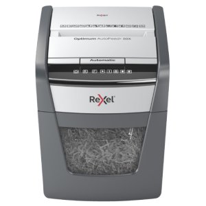 Niszczarka automatyczna REXEL OPTIMUM AUTOFEED +  50X, P-4, 50 katrek, 20l, czarna