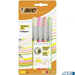 Zakreślacze BIC Highlighter Flex mix AST Etui 4szt, 950470