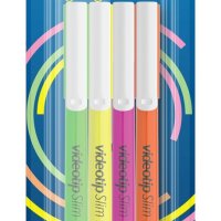 Zakreślacz ICO Videotip Slim C, Fluo, 4 szt., blister, mix kolorów