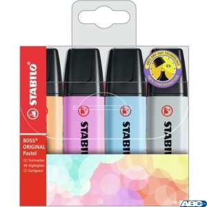 Zakreslacz STABILO BOSS pastel etui 4 szt nowe kolory 70 / 4-4
