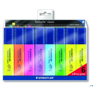 Zakreślacz Textsurfer classic,  6 + 2 kol. (1, 23, 4, 6, 3, 5) w etui, Staedtler S 364 WP8 A