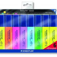 Zakreślacz Textsurfer classic,  6+2 kol. (1, 23, 4, 6, 3, 5) w etui, Staedtler S 364 WP8 A